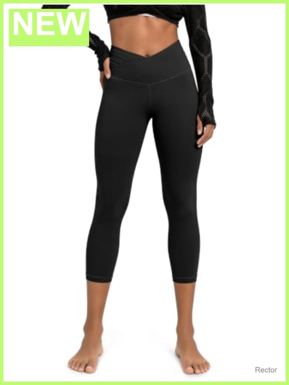 Women's Cross Waist Yoga Leggings with Hidden Pocket 72% Nylon 28% Elastane